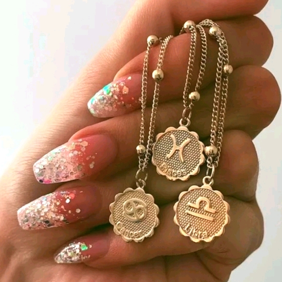 Aquarius Zodiac Coin Necklace - Picture 3 of 4